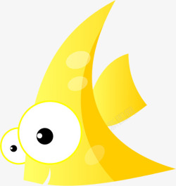 黄色海底卡通手绘小鱼素材