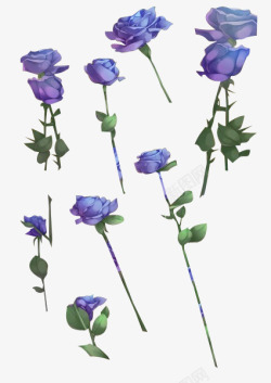 玫瑰花蓝色妖姬装饰素材