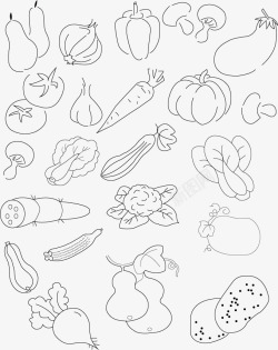黑白铅笔插图手绘蔬菜高清图片