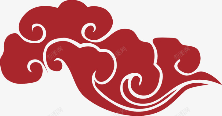 中国元素云红色祥云图标图标