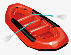 白色的船桨一个红色的汽艇矢量图高清图片