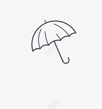手绘卡通雨伞图案图标图标