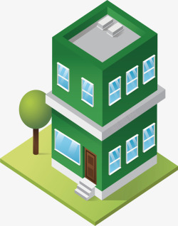 绿色住宅楼房素材