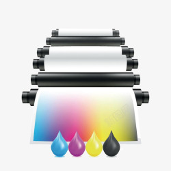 三原色墨盒色彩打印机广告高清图片