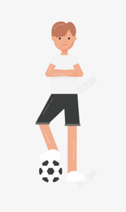 脚踩足球脚踩足球的男孩高清图片