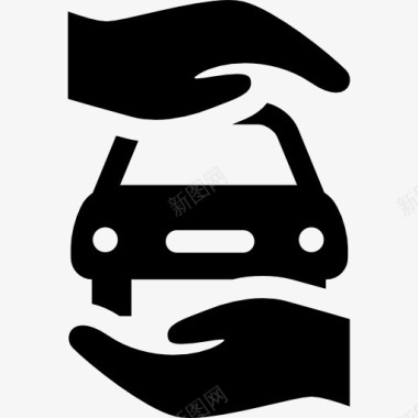 手保护汽车保险图标图标