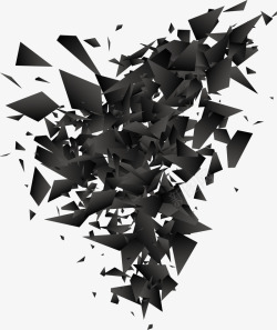 黑色碎片立体几何碎片高清图片
