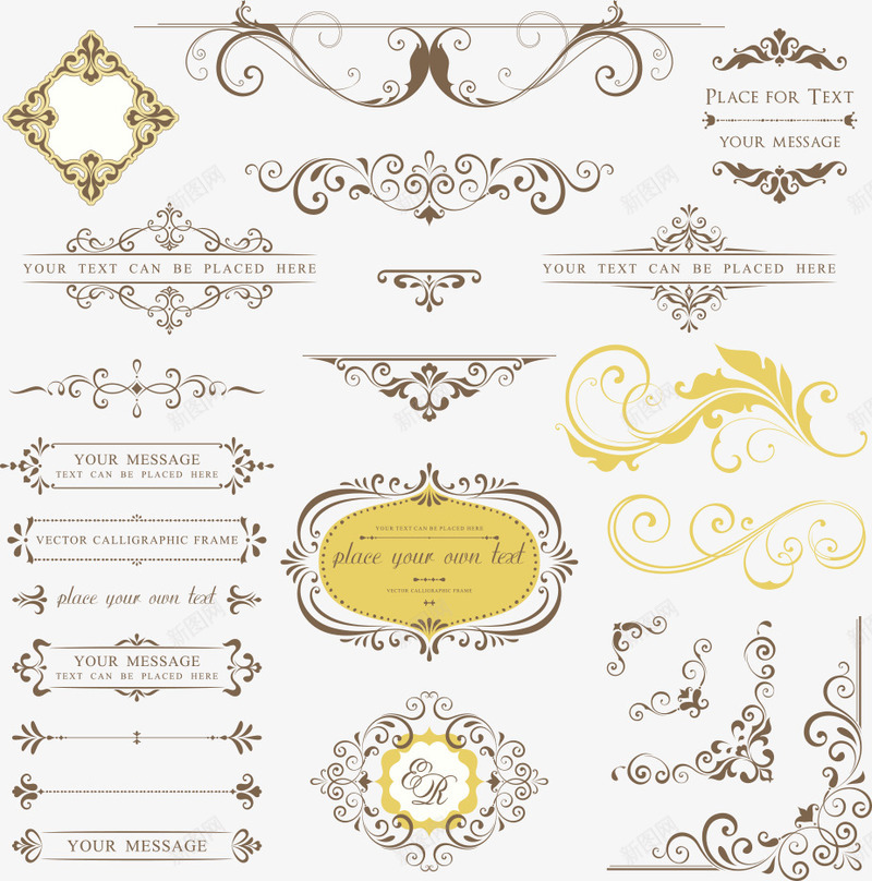 欧式花纹边框矢量图ai免抠素材_88icon https://88icon.com 唐草纹 欧式花纹 矢量图 精美花纹 花纹 花纹边框