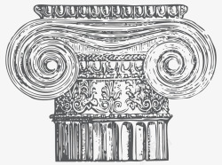 涡卷涡卷卡通风格罗马柱矢量图高清图片