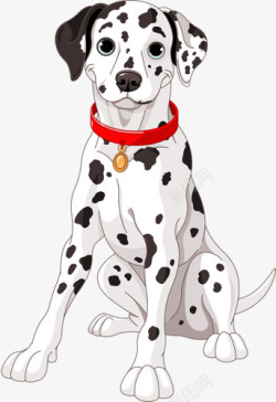 黑白轮廓动物图案卡通斑点狗高清图片