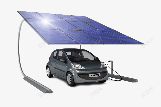 环保新能源汽车png免抠素材_88icon https://88icon.com 太阳能 太阳能电池板 新能源汽车 汽车 环保素材