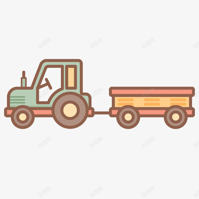 农业养殖业拖拉机矢量图ai免抠素材_88icon https://88icon.com Q版卡通 农业 农业人物 农作物 农村 卡通人物 卡通小人 卡通职业人物 手绘人物 手绘卡通 拖拉机 矢量图