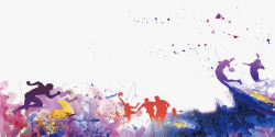 png炫酷彩色水彩炫酷运动会海报背景高清图片