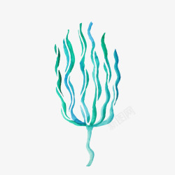 卡通水彩植物海藻叶子图矢量图素材