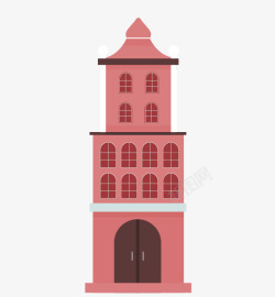 红色教堂建筑素材