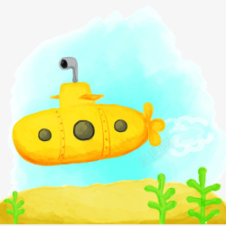 卡通黄色潜水艇素材