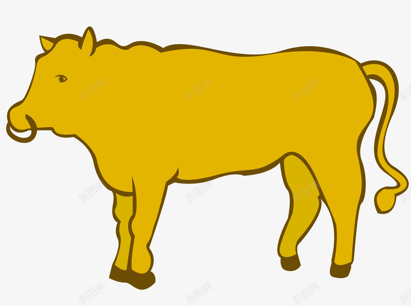 一头黄色小牛矢量图ai免抠素材_88icon https://88icon.com 卡通 卡通小牛 可爱 棕色的脚 长尾巴 黄色的动物 矢量图