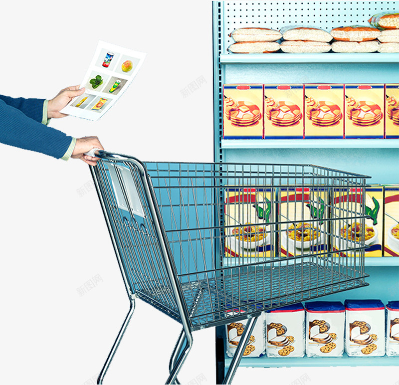 超市购物车psd免抠素材_88icon https://88icon.com 传单 促销 推购物车 货架
