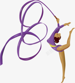 健美舞蹈PNG图片艺术体操高清图片
