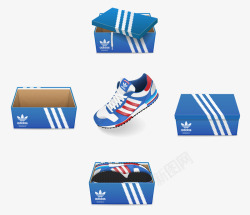 矢量鞋盒子Adidas跑步鞋图标高清图片