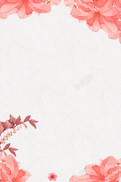 小清新粉红花朵边框素材