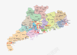 城市区域划分广东地图和行政区域划分高清图片