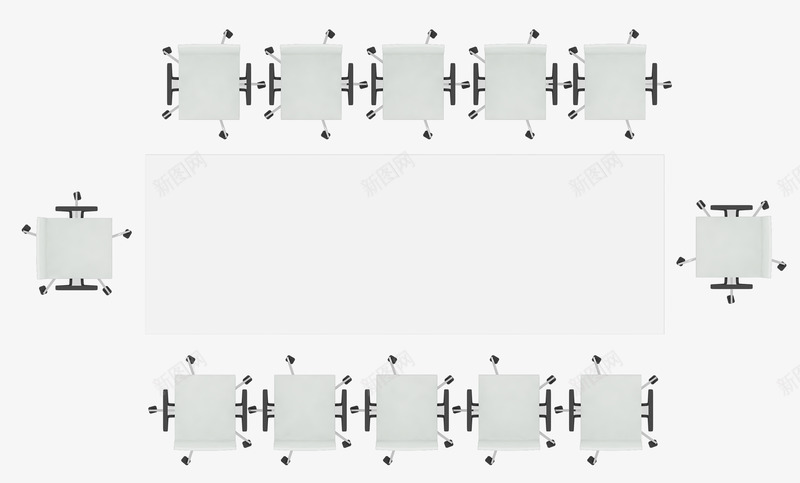 户型图白色会议桌办公桌png免抠素材_88icon https://88icon.com 会议桌 办公桌 户型图 白色