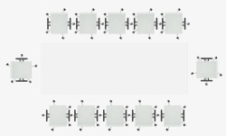 户型图白色会议桌办公桌素材
