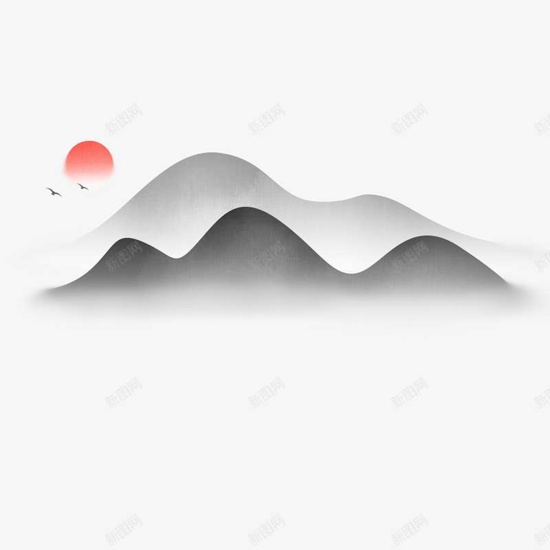 中国风手绘水墨山水风景png免抠素材_88icon https://88icon.com 中国风 中国风山水 传统风景画 古墨风 古风船 山水 山水画 山河 手绘 插画 日出 水墨 水墨画 水墨风景 船 风景 风景图画