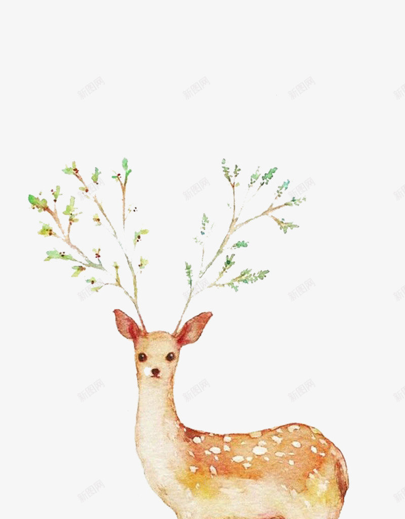 清新小鹿png免抠素材_88icon https://88icon.com 圣诞节 圣诞装饰 清新 美丽的鹿 装饰元素 鹿 鹿角