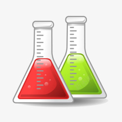 科学实验瓶锥形烧瓶卡通插画高清图片