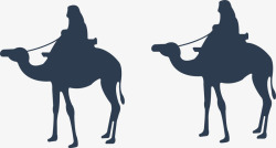 开斋节紫色卡通骆驼素材