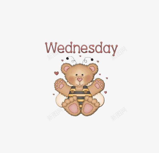 Wednesdaypng免抠素材_88icon https://88icon.com Wednesday 周三 布偶熊 星期三 棕色 玩偶