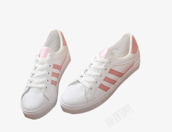 黑白配色小白鞋粉色拼色小白鞋高清图片