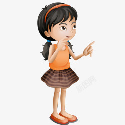 思考的女孩素材