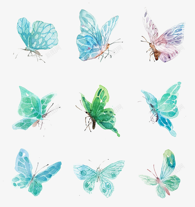 一群水墨蝴蝶png免抠素材_88icon https://88icon.com 动态蝴蝶 水墨 精美 绿色 蝴蝶 蝴蝶振翅