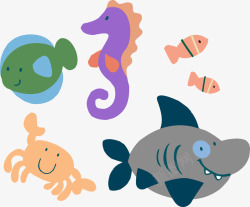 海底可爱动物卡通素材