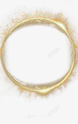 圆形装饰效果金色圆形金粉边框黑金高清图片