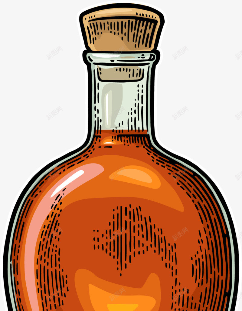美味棕色威士忌png免抠素材_88icon https://88icon.com 威士忌瓶子 棕色威士忌 美味威士忌 透明酒瓶 酒水 黄色盖子