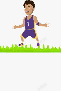 防守人物篮球运动员防守人物插画矢量图高清图片
