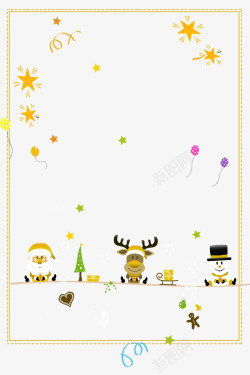 圣诞矢量气球圣诞节麋鹿和圣诞老人送礼物高清图片