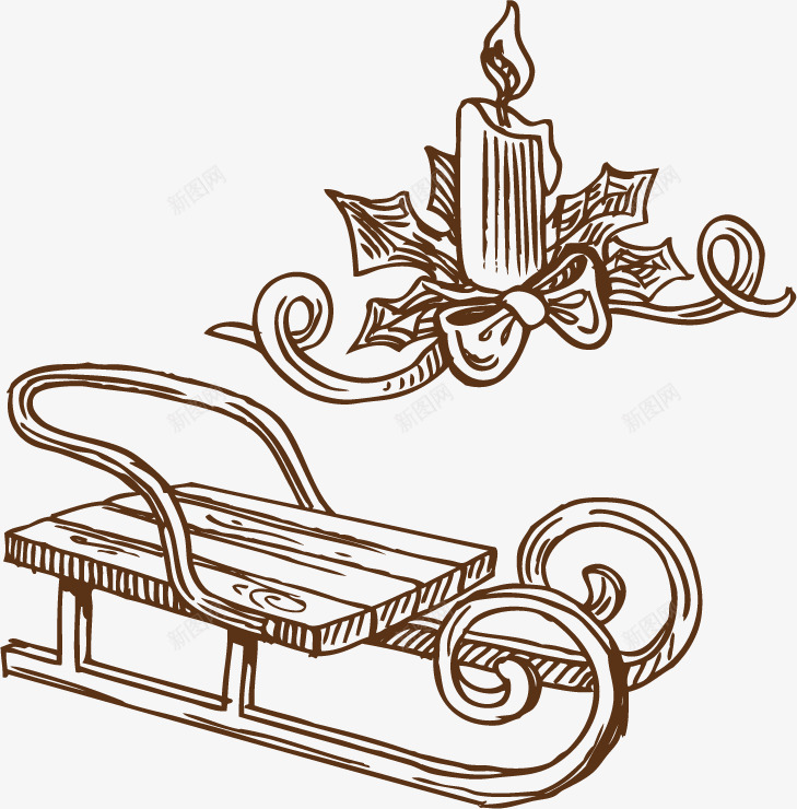手绘圣诞滑雪板和蜡烛png免抠素材_88icon https://88icon.com 圣诞节 圣诞蜡烛 手绘 滑雪板 简单 蜡烛 雪橇