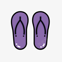 线条圆弧紫色拖鞋矢量图高清图片