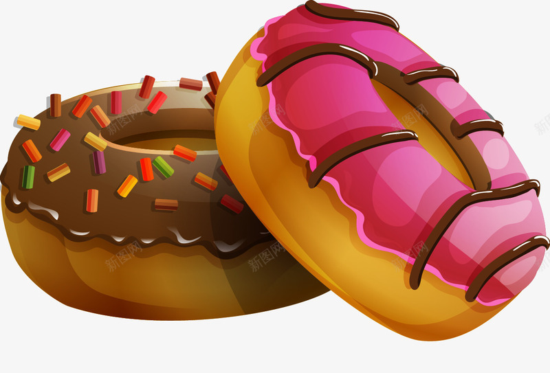 巧克力甜甜圈png免抠素材_88icon https://88icon.com 卡通 手绘 棕色 甜点 食物