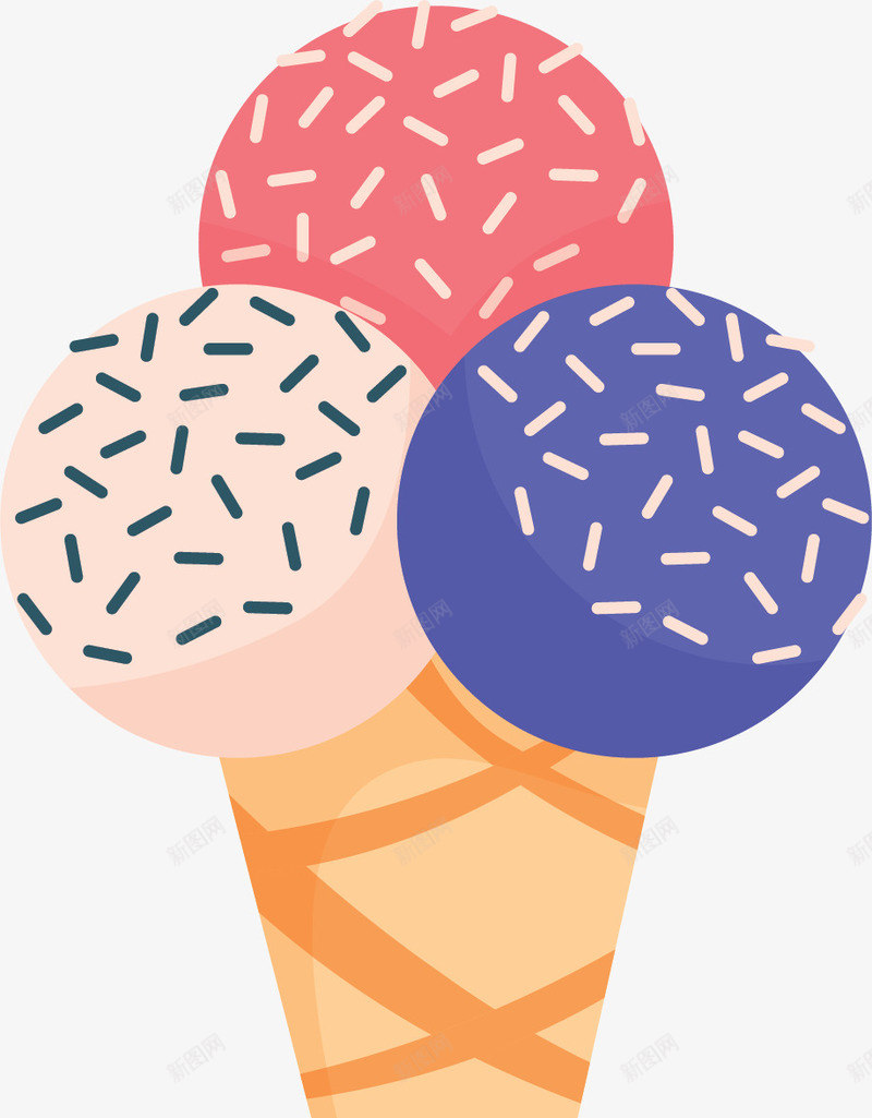 三色球卡通冰激凌矢量图ai免抠素材_88icon https://88icon.com 三色球 冰激凌 冰激凌球 卡通冰激凌 夏天 矢量png 矢量图