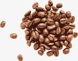 手绘棕色咖啡咖啡豆素材
