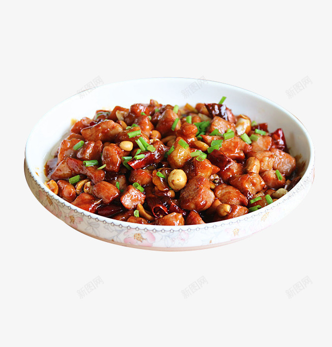 辣子鸡丁png免抠素材_88icon https://88icon.com 产品实物 小葱 瓷碗 花生米 辣椒 鸡丁 鸡肉