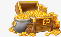 游戏UI宝箱和金币高清图片
