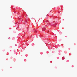 飞翔花瓣素材蝴蝶正面装饰花瓣矢量图高清图片