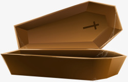 棕色十字架十字架棺材万圣节高清图片